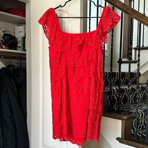 Brand New Red Show Me Your MuMu ruffle dress. Size large